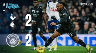 英超-曼城连丢2球2-2热刺 索兰克破门引争议