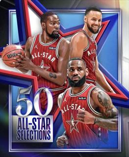 NBA官推致敬詹杜库:三人共50次入选全明星