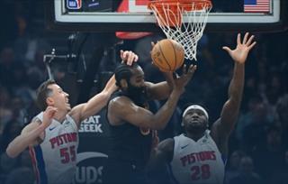 NBA常规赛：骑士终结活塞3连胜 哈登18+6+7