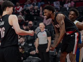 NBA常规赛:开拓者大胜送步行者9连败 杨瀚森4分钟5分