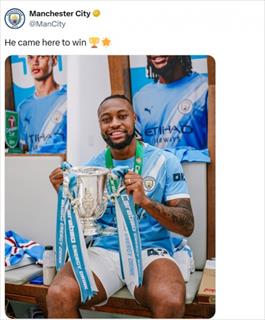 26岁塞梅尼奥联赛杯本已出局  来曼城夺生涯首冠