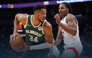 NBA常规赛：字母哥出战三节22+8 雄鹿100-128不敌猛龙