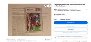 《世界体育报》：梅西早期亲笔签名球星卡将拍卖 估价3.5万欧元