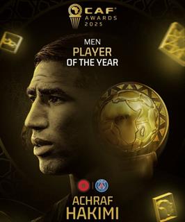 官方：阿什拉夫当选2025非洲足球先生