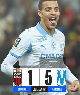 法甲：格林伍德双响 奥巴梅扬1射2传 马赛5-1大胜尼斯