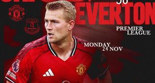 冲击前四关键战！曼联发布对阵埃弗顿海报，德里赫特单人领衔出镜