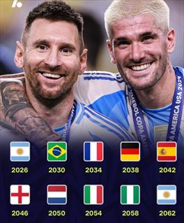 AI预测未来10届世界杯冠军：2026阿根廷卫冕 英格兰2046年夺冠